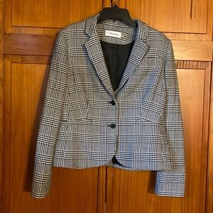 Women’s Calvin Klein Houndstooth Blazer with Shoulder Pads Size 14P